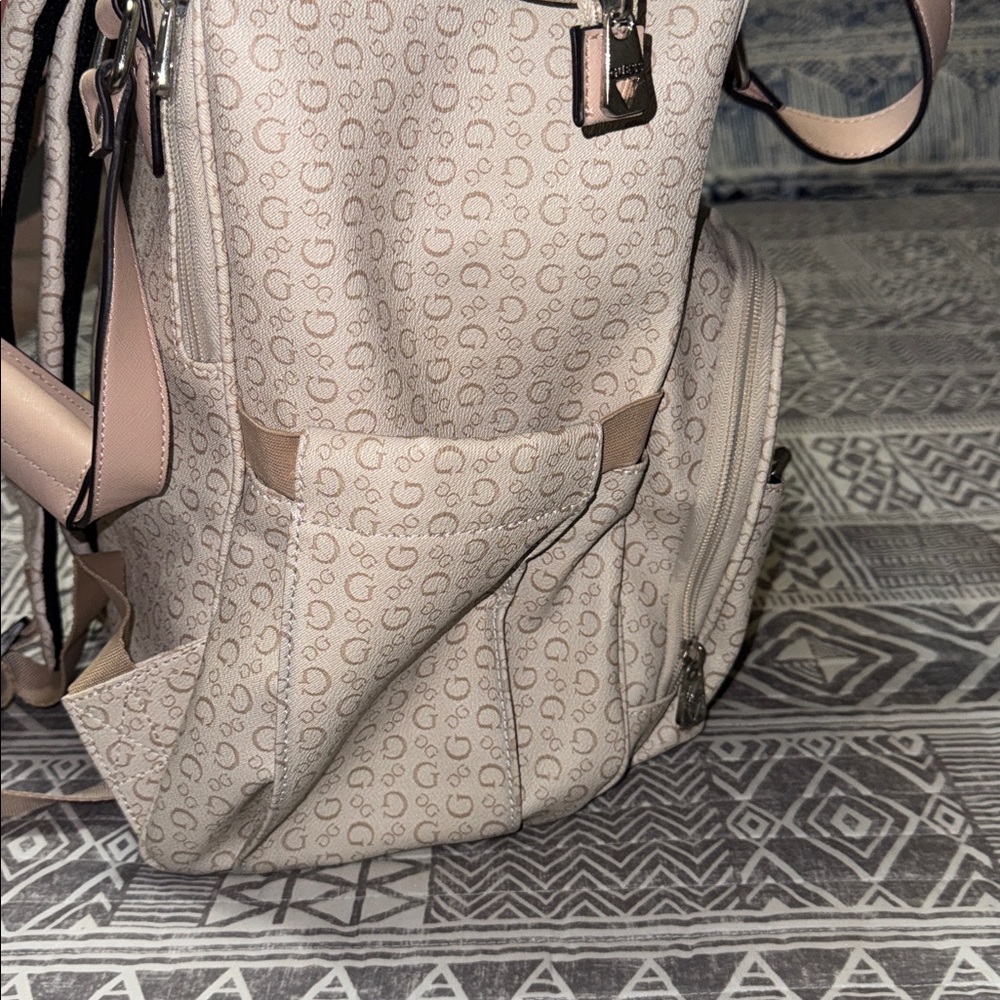 GUESS Tan Monogram Backpack - Picture 5 of 6